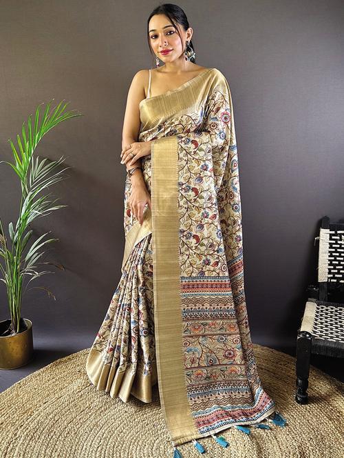 women floral printed bordered saree with blouse - 21964791 - Very Small Image - 1