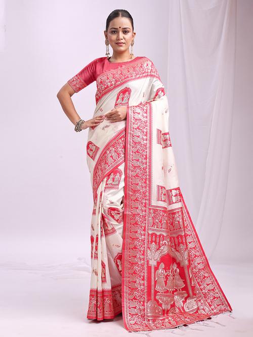 women self design banarasi saree with blouse - 21964871 - Very Small Image - 1