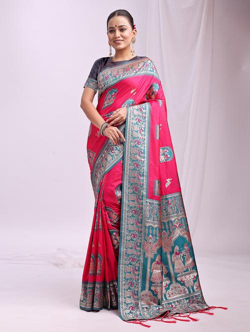 women self design banarasi saree with blouse - 21964872 - Very Small Image - 1