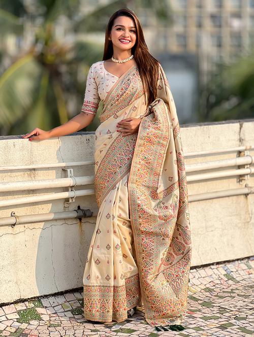 women self design banarasi saree with blouse - 21965072 - Very Small Image - 1