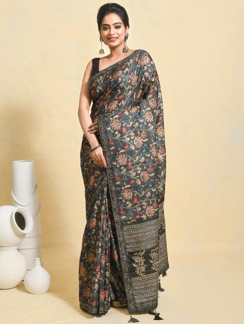 women printed casual wear saree with blouse - 21965598 - Very Small Image - 1