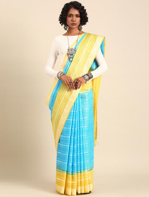 women self design bordered saree with blouse - 21965664 - Very Small Image - 1