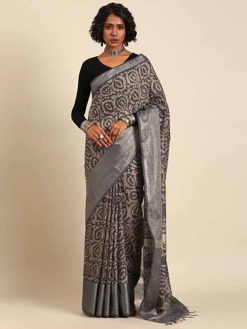 women printed casual wear saree with blouse - 21965665 - Very Small Image - 1