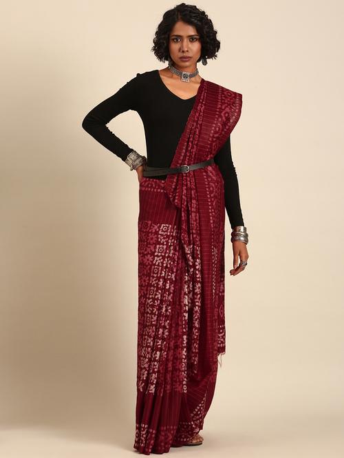women printed casual wear saree with blouse - 21965671 - Very Small Image - 1