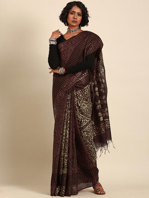 women printed casual wear saree with blouse - 21965674 - Very Small Image - 1