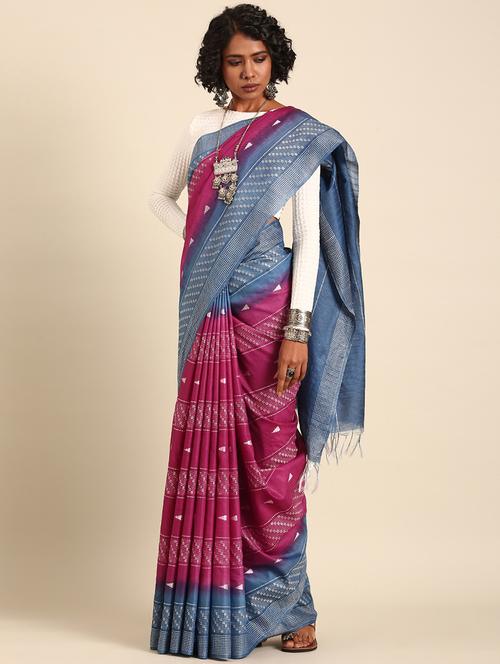 women self design bordered saree with blouse - 21965676 - Very Small Image - 1