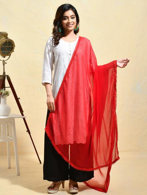 women red solid dupatta - 21965754 - Very Small Image - 1