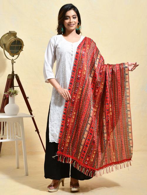 women red printed dupatta - 21965773 - Very Small Image - 1