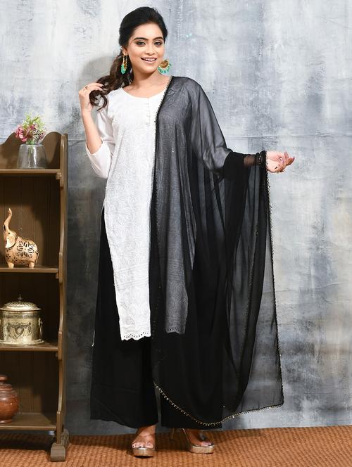 women black solid dupatta - 21965785 - Very Small Image - 1