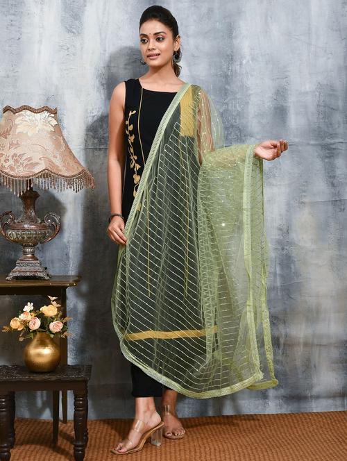 women solid with work embellished dupatta - 21965800 - Very Small Image - 1