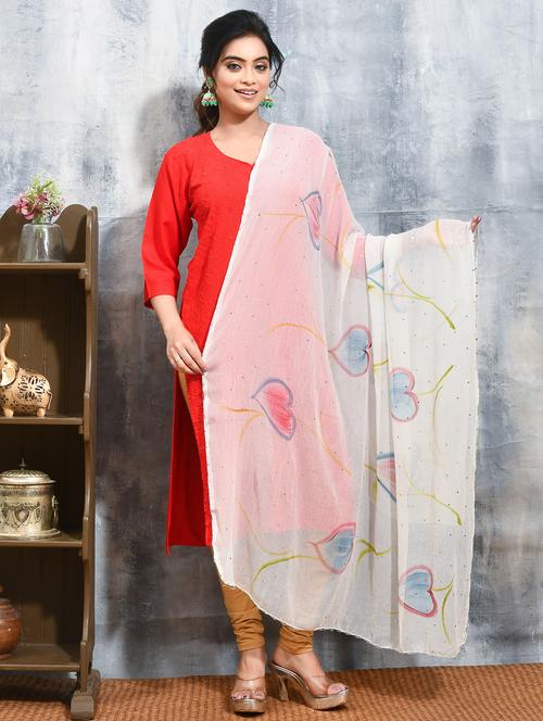 women white printed embellished dupatta - 21965853 - Very Small Image - 1