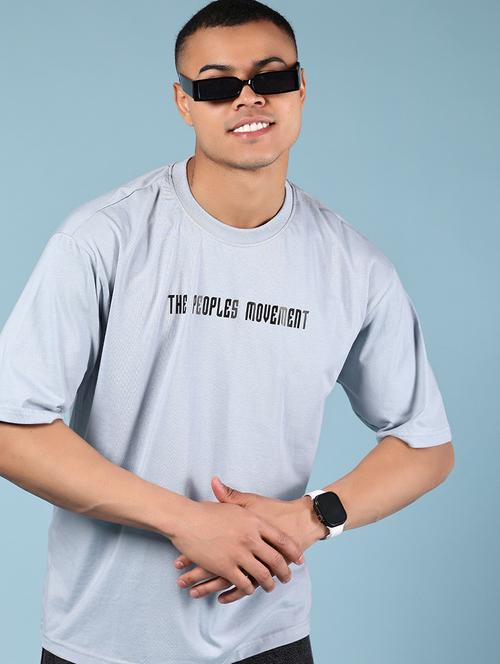 men front & back print round neck oversized t-shirt - 21966601 - Very Small Image - 1