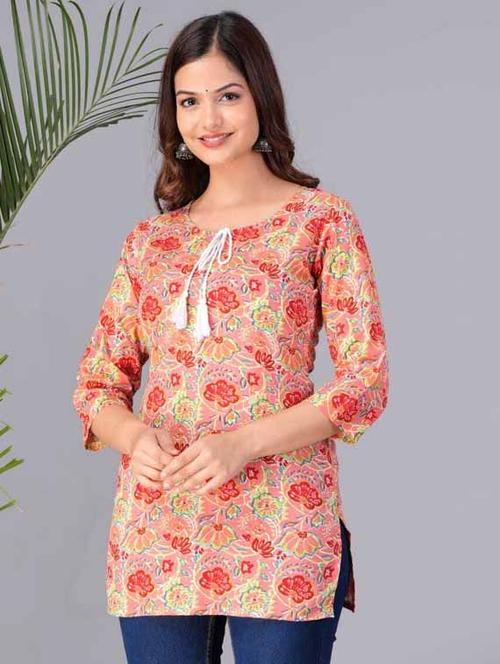 women three quarter sleeve straight kurti - 21966641 - Very Small Image - 1