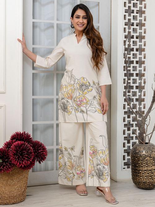 women floral three quarter sleeve ethnic co-ord set - 21967290 - Very Small Image - 1