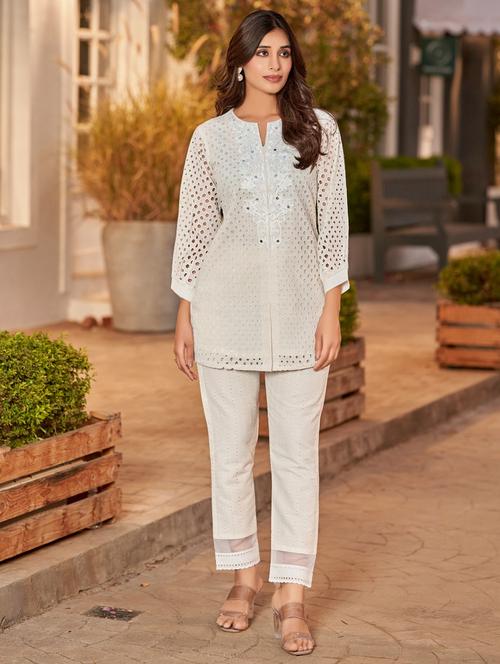 women three quarter sleeve ethnic co-ord set - 21967302 - Very Small Image - 1
