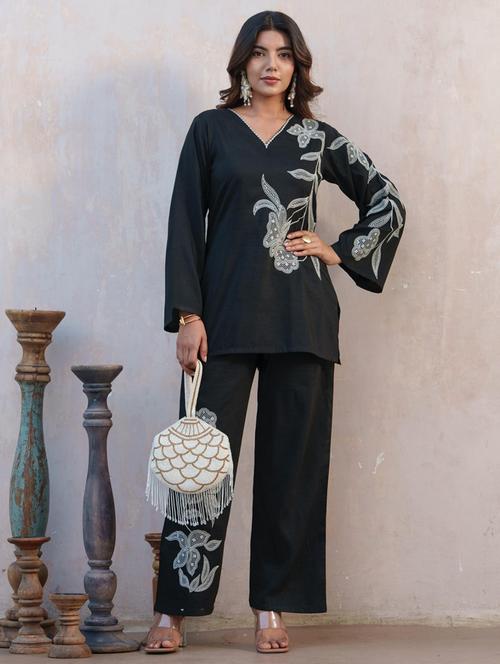 women embroidered long sleeve ethnic co-ord set - 21967369 - Very Small Image - 1