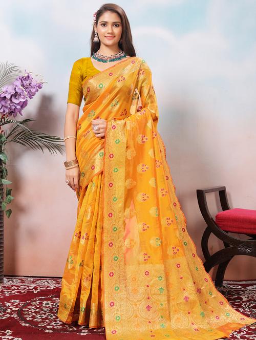 women self design banarasi saree with blouse - 21968106 - Very Small Image - 1