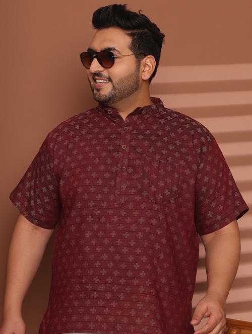 men self design mandarin neck short kurta - 21968165 - Very Small Image - 1