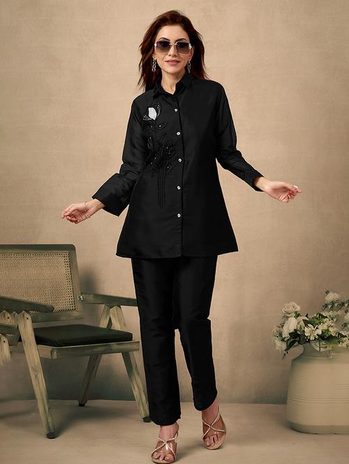 women embroidered long sleeve regular fit ethnic co ord set - 21968500 - Very Small Image - 1