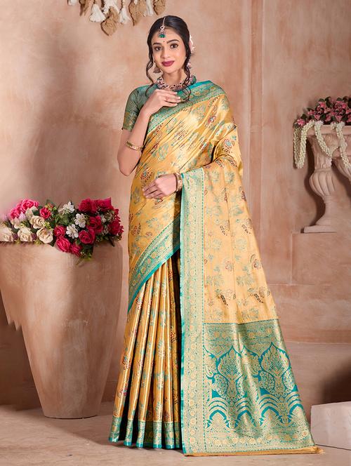 women self design banarasi saree with blouse - 21968562 - Very Small Image - 1