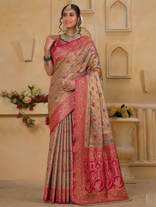 women self design banarasi saree with blouse - 21968588 - Very Small Image - 1