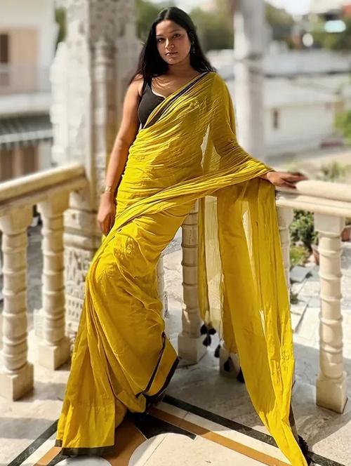 women solid plain saree with blouse - 21968647 - Very Small Image - 1