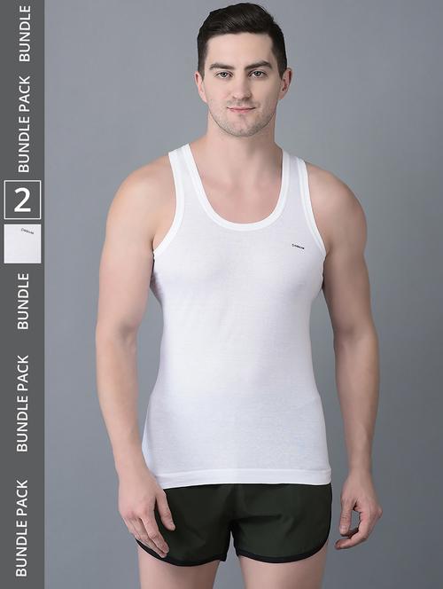 men pack of 2 solid scoop neck vest - 21968688 - Very Small Image - 1