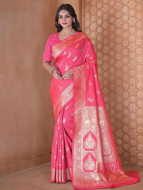 women self design banarasi saree with blouse - 21968787 - Very Small Image - 1