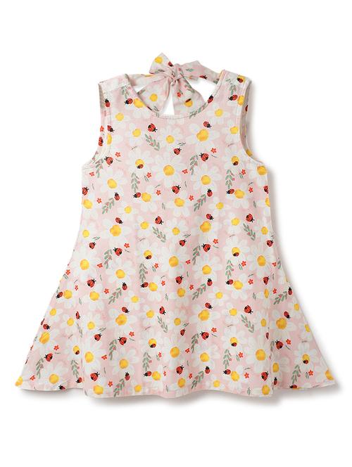 girls pink floral print sleeveless a-line dress - 21968859 - Very Small Image - 1