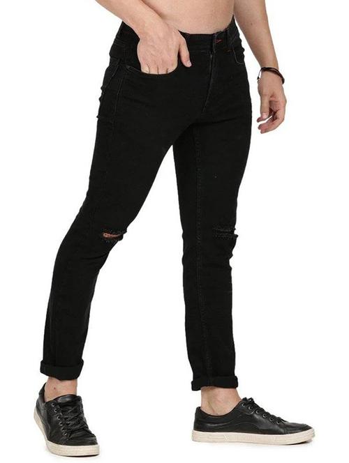 men solid slash knee mid rise slim fit jean - 21968929 - Very Small Image - 1