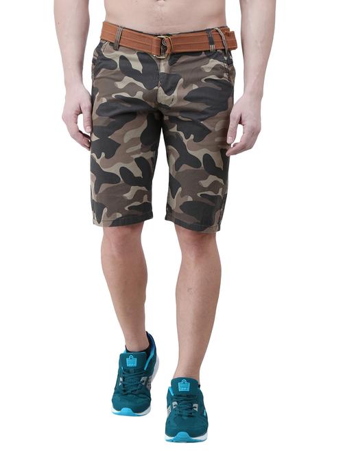 men camouflage printed mid rise regular fit shorts - 21969080 - Very Small Image - 1