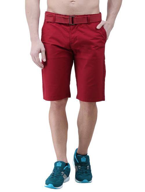 men solid mid rise regular fit shorts - 21969085 - Very Small Image - 1