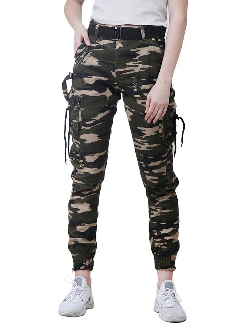 women camouflage print mid rise cargo jogger - 21969097 - Very Small Image - 1