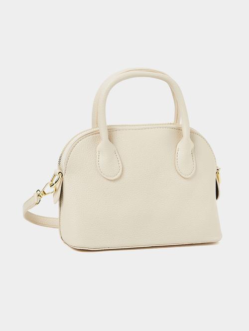 cream textured handheld pu structured handbag - 21971329 - Very Small Image - 1