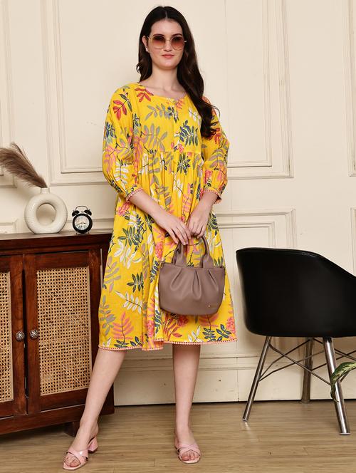 yellow cotton aline dress - 21972167 - Very Small Image - 1