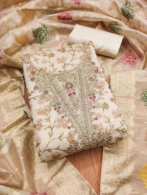 women floral embroidered unstitched suit set - 21974879 - Very Small Image - 1