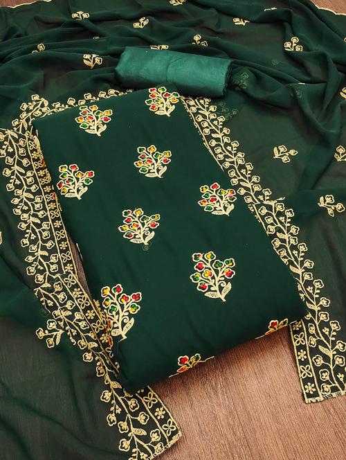 women solid with work embroidered unstitched suit set - 21975470 - Very Small Image - 1