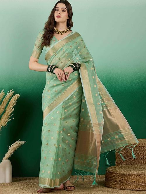 women self design bordered saree with blouse - 21976076 - Very Small Image - 1