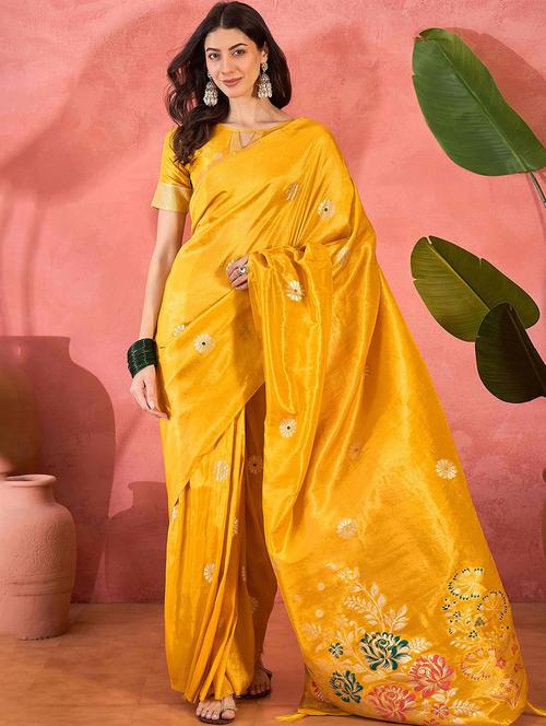 women floral banarasi saree with blouse - 21976107 - Very Small Image - 1