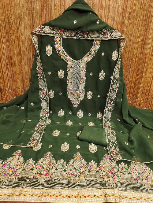 women solid with work embroidered unstitched suit set - 21976694 - Very Small Image - 1