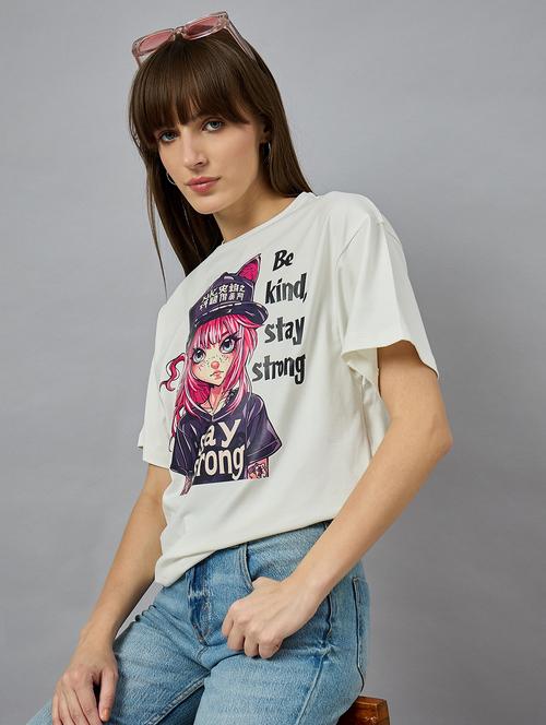 women printed short sleeve oversized t-shirt - 21977837 - Very Small Image - 1