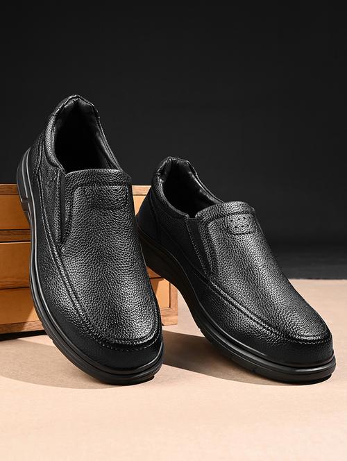 men solid slip on formal shoes - 21979021 - Very Small Image - 1