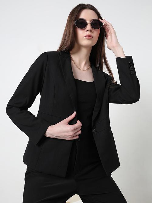 women solid long sleeve single breasted blazer - 21979765 - Very Small Image - 1
