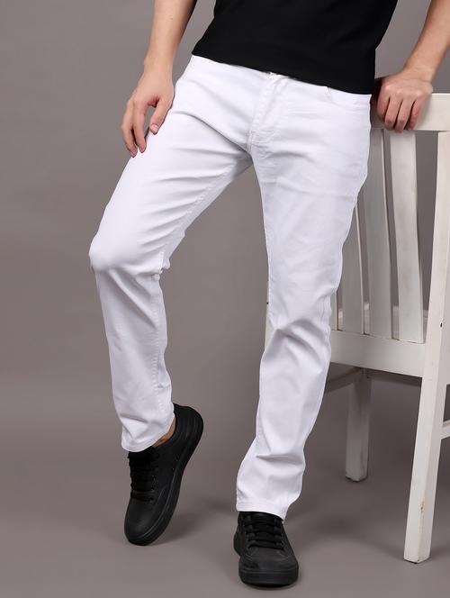 men white mid rise full length jeans - 21980959 - Very Small Image - 1