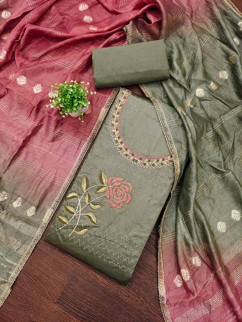 women embroidered unstitched suit set - 21981160 - Very Small Image - 1