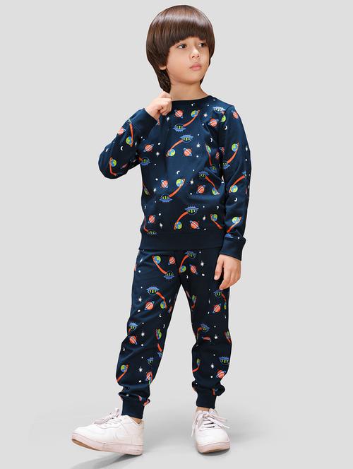 boys printed long sleeve full length co-ords set - 21982257 - Very Small Image - 1