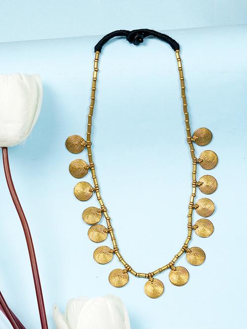 golden ethnic tribal handmade fashion coin necklace - 21982876 - Very Small Image - 1