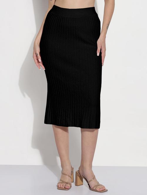 women solid high rise bodycon skirt - 21982954 - Very Small Image - 1