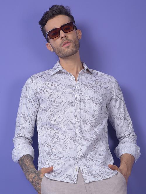 grey cotton blend casual shirt - 21984678 - Very Small Image - 1