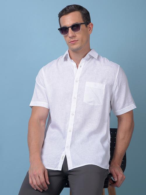 men solid short sleeve slim fit casual shirt - 21984807 - Very Small Image - 1